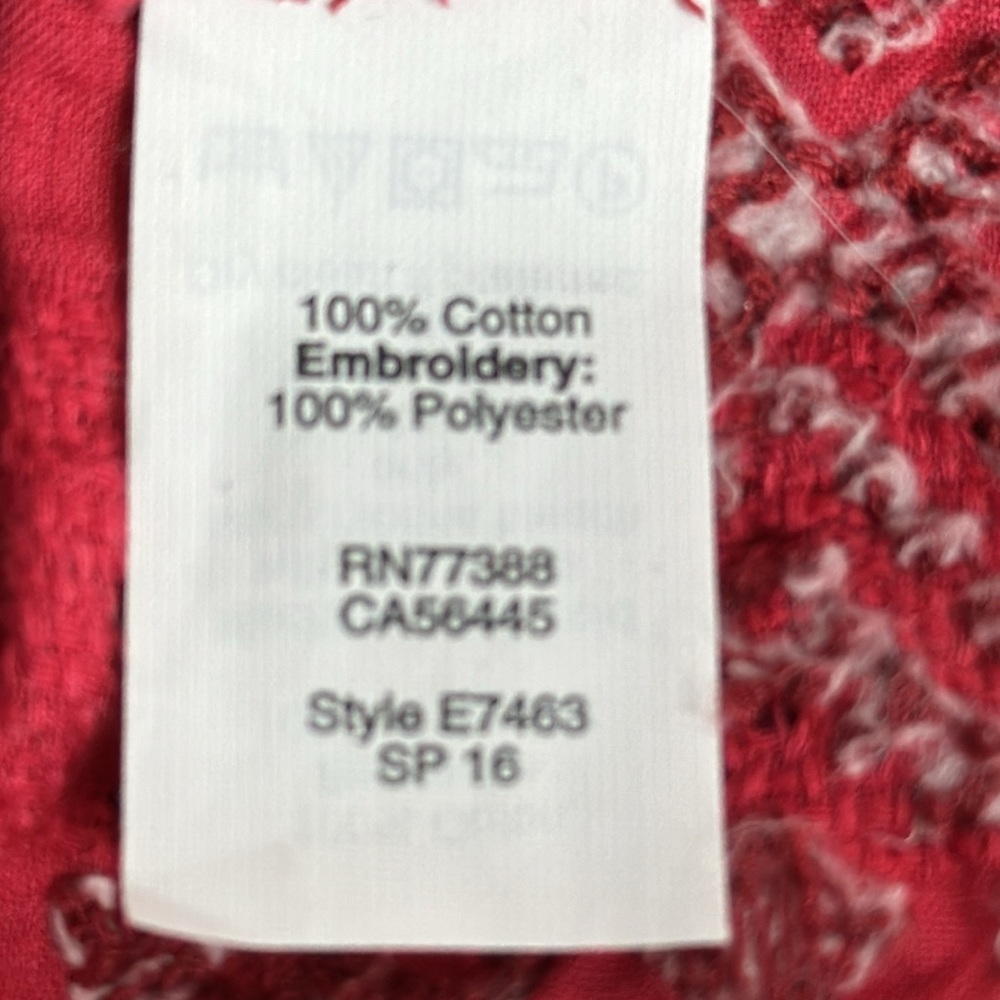 Madewell red embroidered popover with tassel ties - Picture 13 of 13